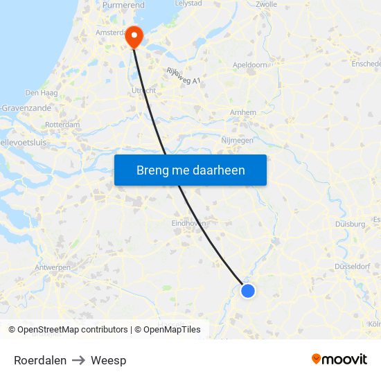 Roerdalen to Weesp map