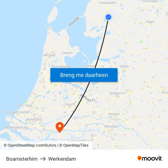 Boarnsterhim to Werkendam map