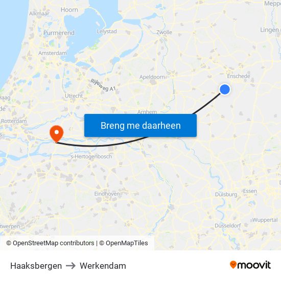 Haaksbergen to Werkendam map
