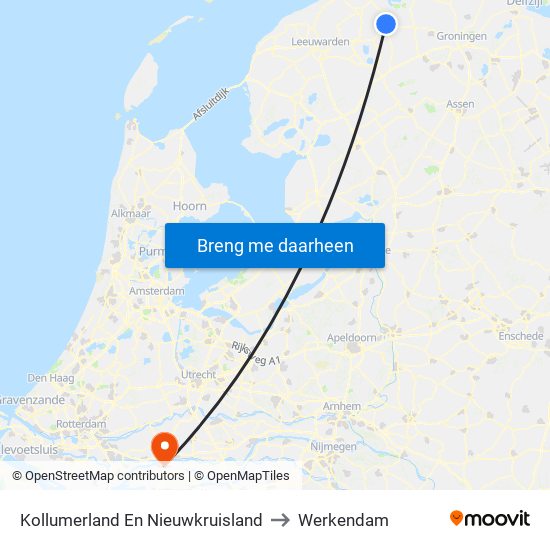 Kollumerland En Nieuwkruisland to Werkendam map