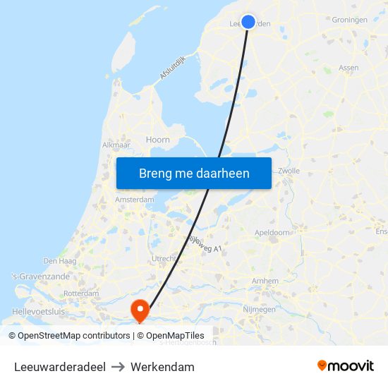 Leeuwarderadeel to Werkendam map