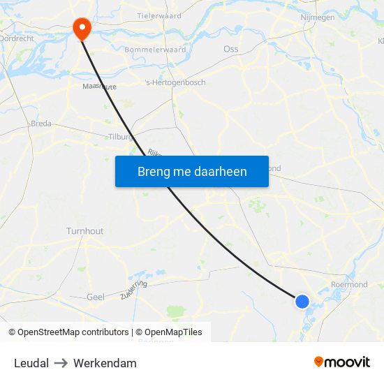 Leudal to Werkendam map