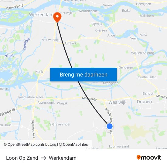Loon Op Zand to Werkendam map