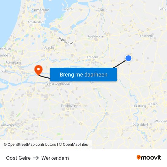 Oost Gelre to Werkendam map