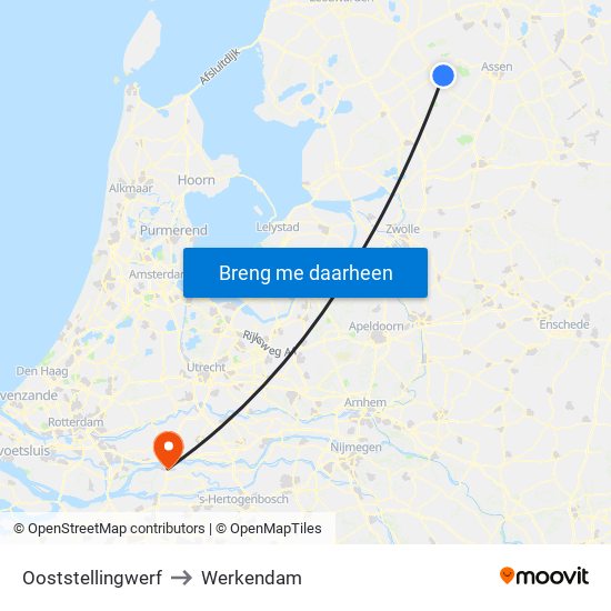 Ooststellingwerf to Werkendam map