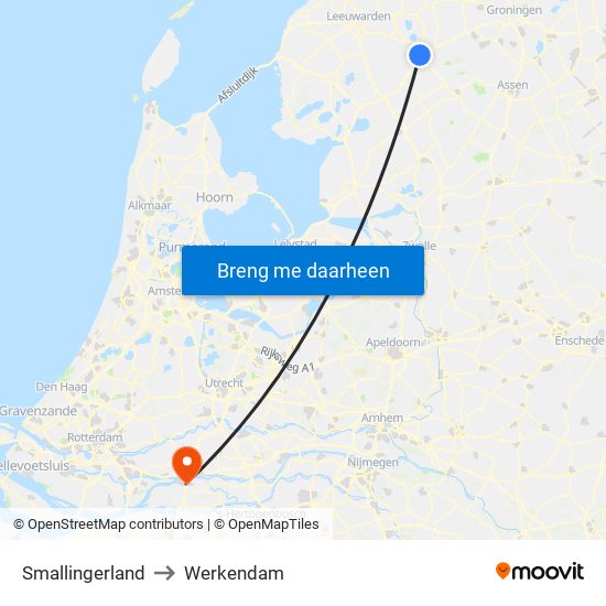 Smallingerland to Werkendam map