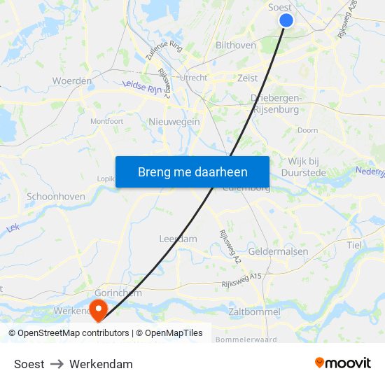 Soest to Werkendam map