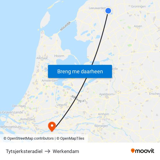 Tytsjerksteradiel to Werkendam map