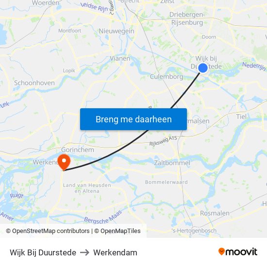 Wijk Bij Duurstede to Werkendam map
