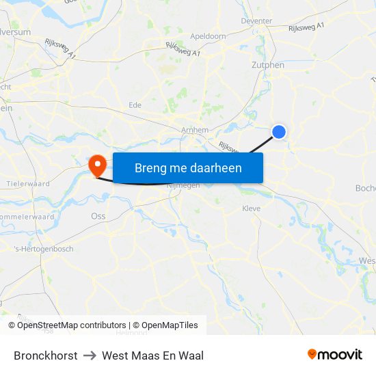 Bronckhorst to West Maas En Waal map