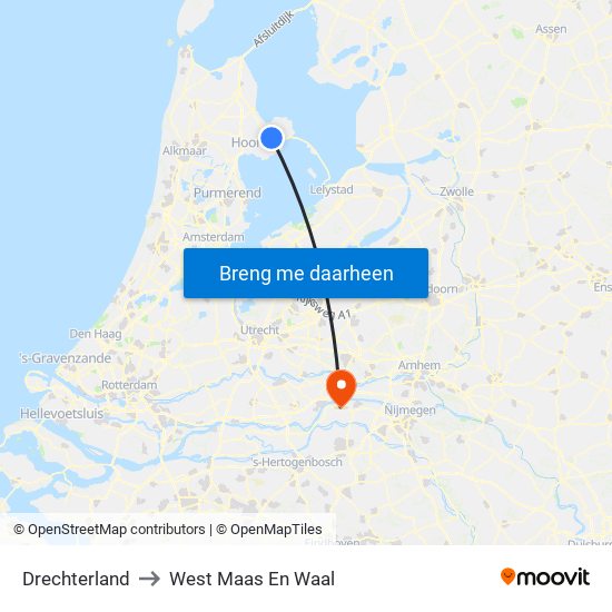 Drechterland to West Maas En Waal map