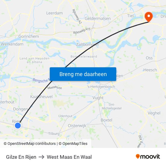 Gilze En Rijen to West Maas En Waal map