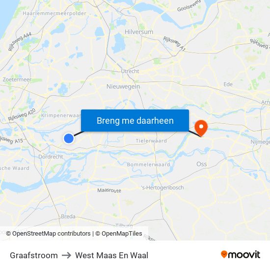 Graafstroom to West Maas En Waal map