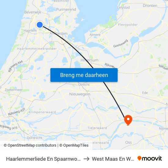 Haarlemmerliede En Spaarnwoude to West Maas En Waal map