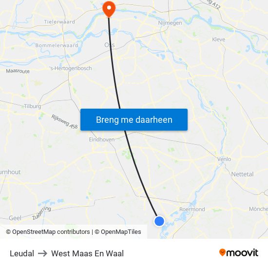 Leudal to West Maas En Waal map