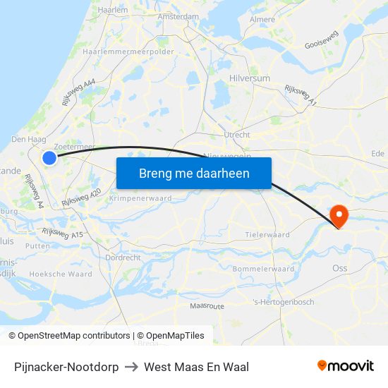 Pijnacker-Nootdorp to West Maas En Waal map