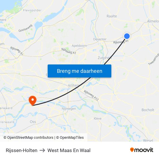 Rijssen-Holten to West Maas En Waal map