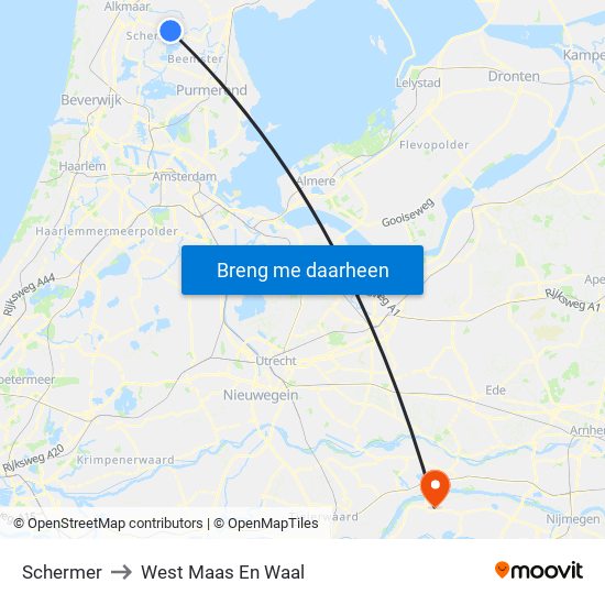 Schermer to West Maas En Waal map