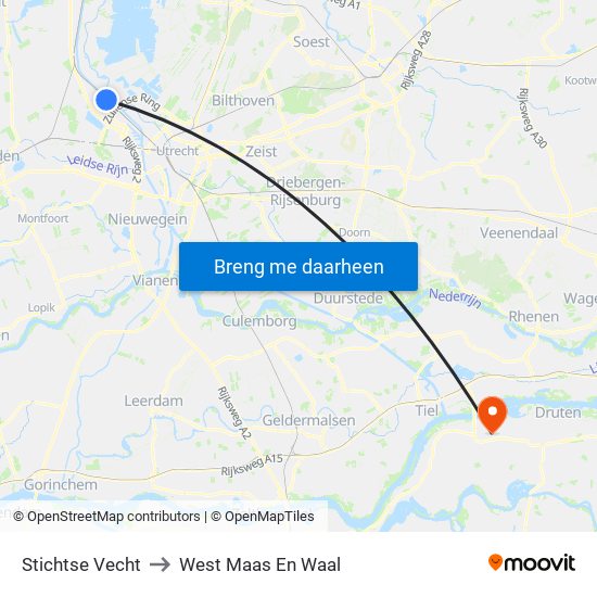 Stichtse Vecht to West Maas En Waal map