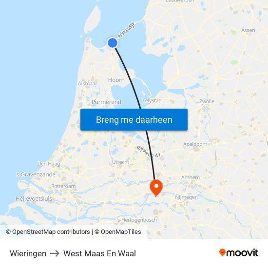 Wieringen to West Maas En Waal map