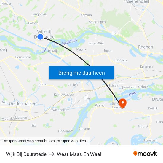 Wijk Bij Duurstede to West Maas En Waal map