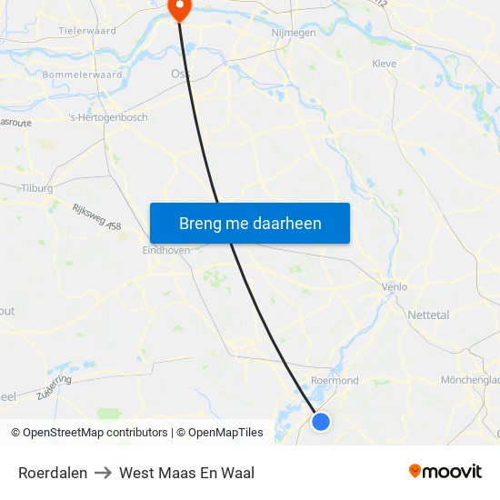 Roerdalen to West Maas En Waal map