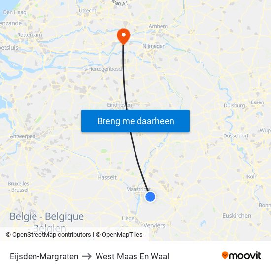 Eijsden-Margraten to West Maas En Waal map