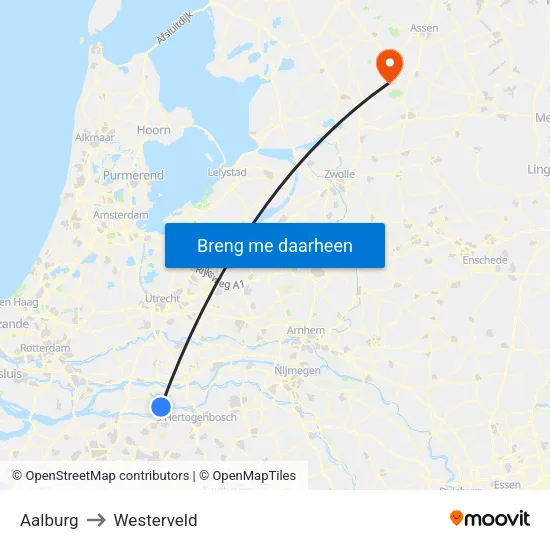Aalburg to Westerveld map