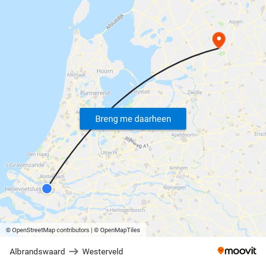 Albrandswaard to Westerveld map