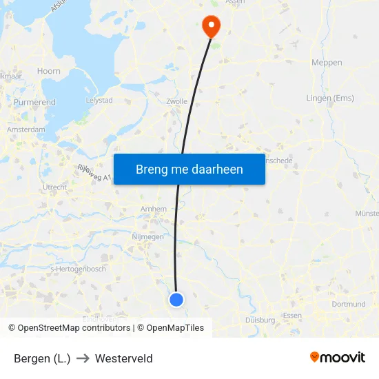 Bergen (L.) to Westerveld map