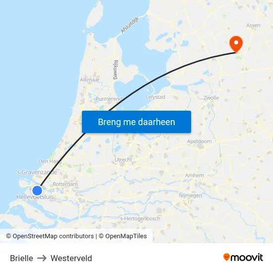 Brielle to Westerveld map