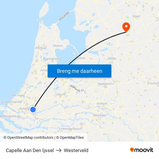 Capelle Aan Den Ijssel to Westerveld map