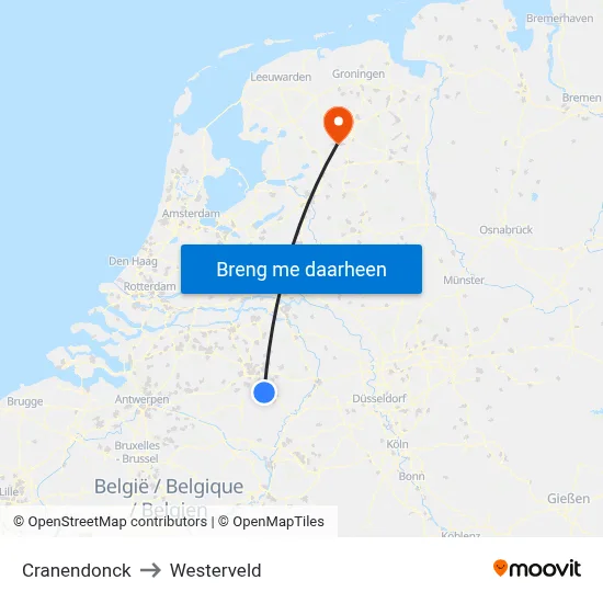 Cranendonck to Westerveld map