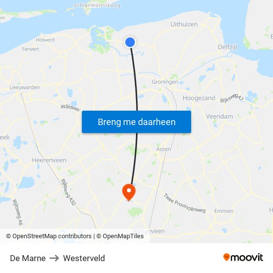 De Marne to Westerveld map