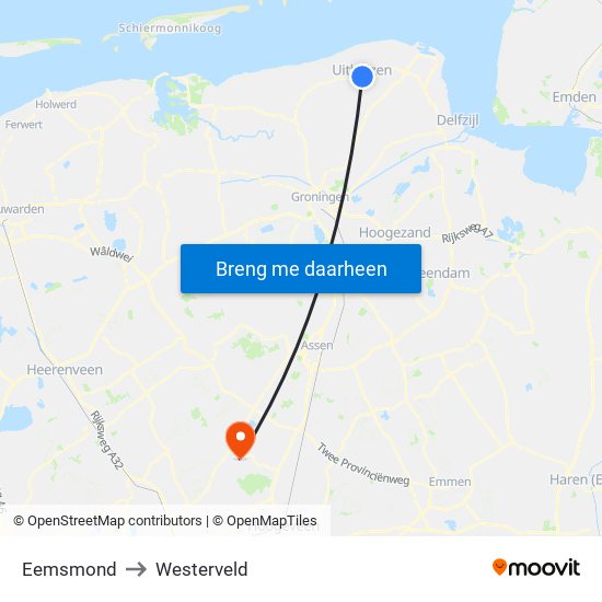 Eemsmond to Westerveld map