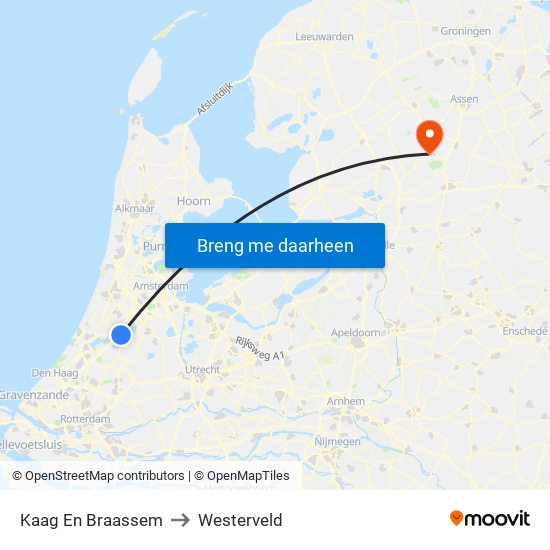 Kaag En Braassem to Westerveld map