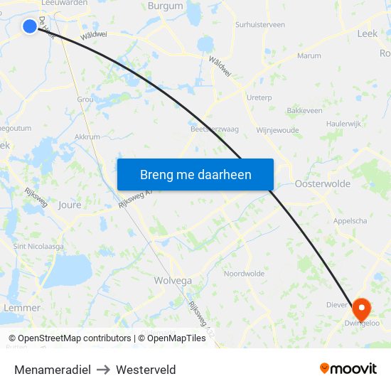 Menameradiel to Westerveld map