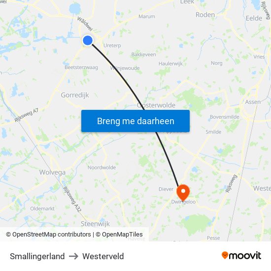 Smallingerland to Westerveld map