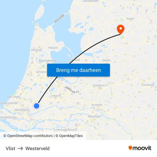 Vlist to Westerveld map