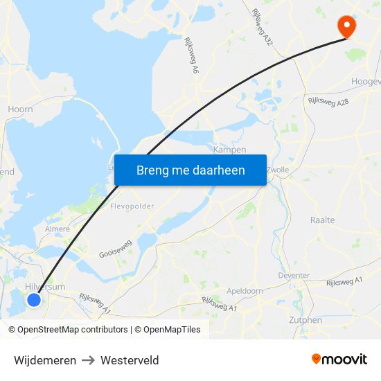 Wijdemeren to Westerveld map