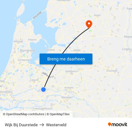 Wijk Bij Duurstede to Westerveld map