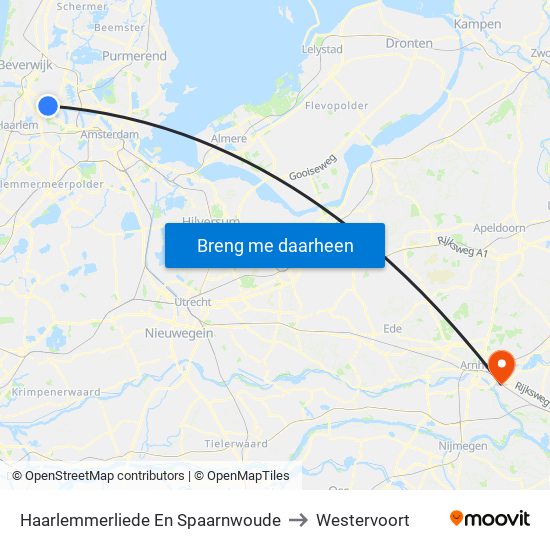 Haarlemmerliede En Spaarnwoude to Westervoort map