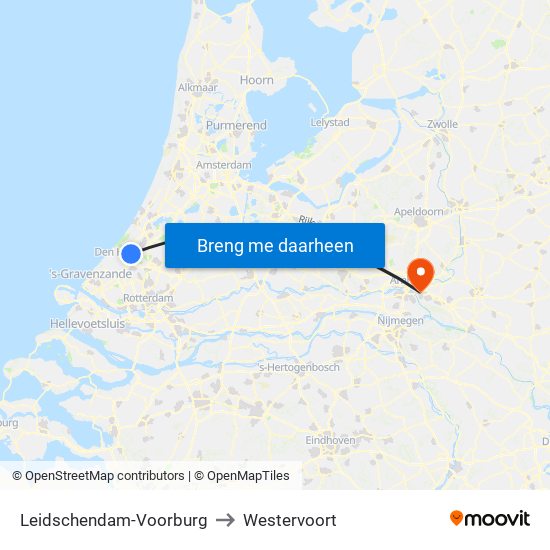 Leidschendam-Voorburg to Westervoort map
