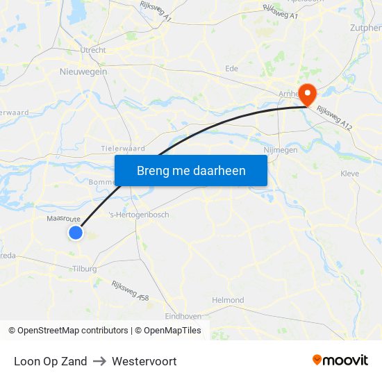 Loon Op Zand to Westervoort map