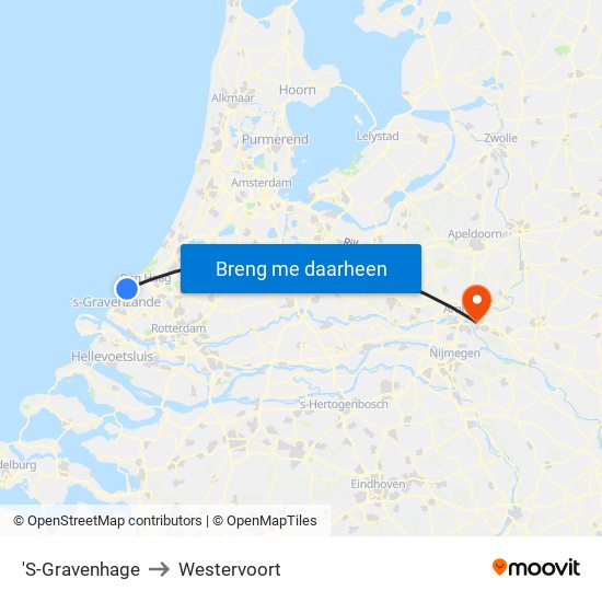 'S-Gravenhage to Westervoort map