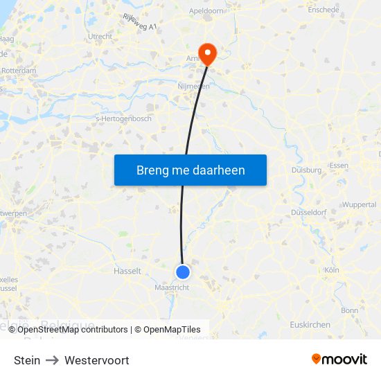 Stein to Westervoort map