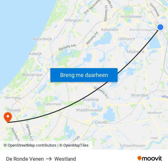 De Ronde Venen to Westland map