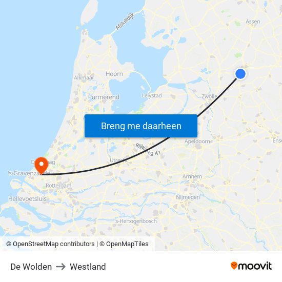 De Wolden to Westland map