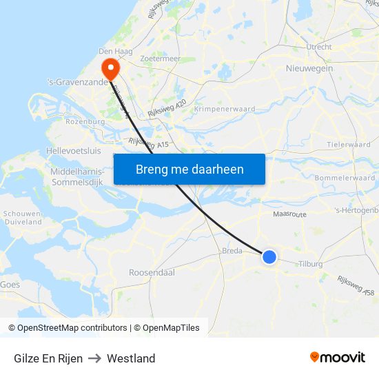 Gilze En Rijen to Westland map