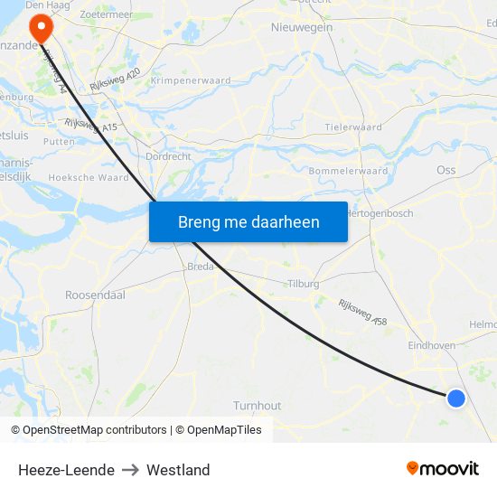 Heeze-Leende to Westland map